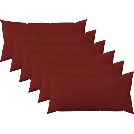 vidaXL Funda de almohada 6 uds. HEERLEN Rojo vino 40 x 80 cm Tela (1/5)