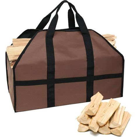 Large Firewood Basket for Firewood - 600D Oxford Waterproof Foldable Firewood Storage Bag with Handle, Multifunction Firewood Storage Bag, Carry Bag (1/4)