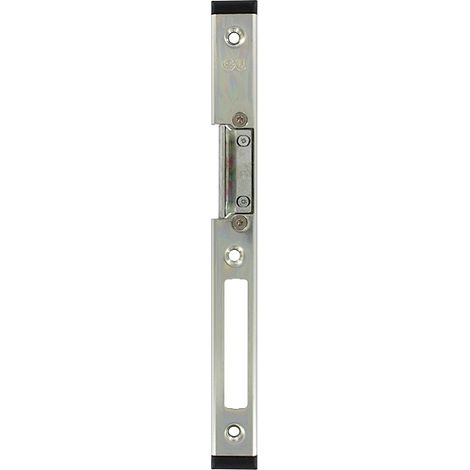 Ferco – Gâche centrale pour crémone Europa et Secury – Acier zingué blanc – Sens gauche – Dimensions 240 x 24 x 8 mm – Jeu de 12 mm