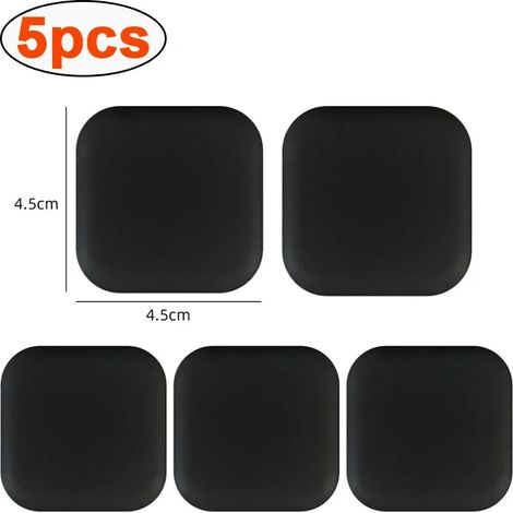 (Carré - Noir - Lot de 5) Butées de porte en silicone, coussinets pour poignées, décoration intérieure, protection murale, quincaillerie, amélioration (1/5)