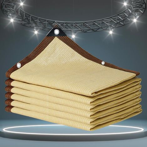 Voile Ombrage 3x3 Beige Voiles d'ombrage pour Patio Parasols et Stores pour Patio Filet Anti Grele Voiture Filet Anti Chaleur Filet Anti Feuille Piscine Coupe Vent,beige-3x7m