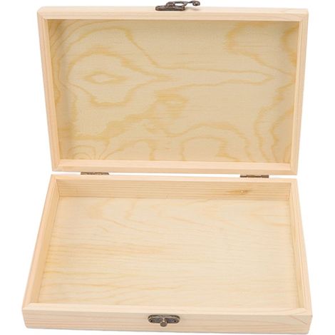 Rechteckiger Zigarrenhumidor mit großem Fassungsvermögen aus rustikalem Kiefernholz, mit Deckel, ideal für Tee und Kalligrafie. (1/5)