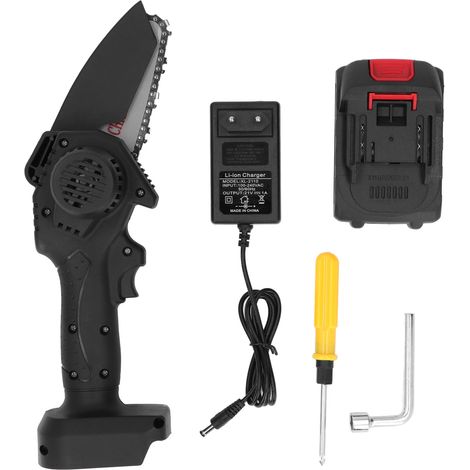 Scie à chaîne mini légère sans fil rechargeable portative pour jardin, prise UE 100-240V (1/5)
