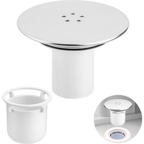 Capot universel 90mm/115mm pour bonde de douche, remplacement facile, avec couvercle de vidange adapté aux douches (1/4)