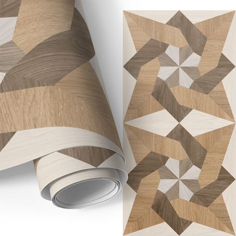 Möbelfolie - Klebefolie für Möbel - Selbstklebende - Deko-Folie für Küche Schrank Tisch & Fensterbank - Holzornamente 50x100 cm
