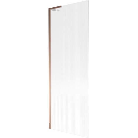 Mexen Next L paratia per vasca da bagno a 1 anta 70 x 150 cm, strisce, oro rosa - 895-070-000-03-09-60 (1/5)