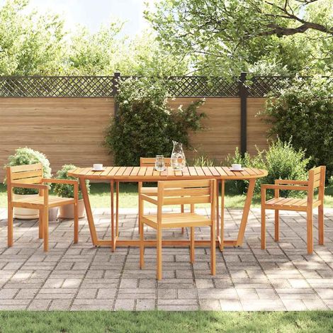 Garten-Esstisch Oval 200x90x75 cm Massivholz Akazie