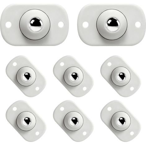 8 Pièces Mini-Roulettes Auto-Adhésives – Roulettes Pivotantes 360° pour Petit Électroménager Portée Jusqu'à 18kg Blanc pour Meubles & Maison (1/5)