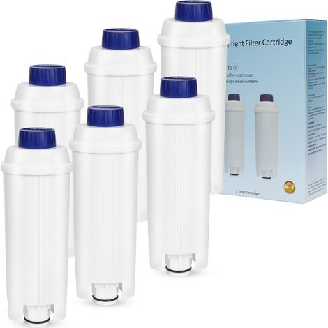 6x Filtre à eau pour Delonghi compatible pour DLSC002 ECAM ETAM EC800 avec charbon actif pour 60 litres d'eau (1/5)
