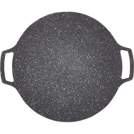 Poêle à Griller Coréenne pour Barbecue, Plaque Chauffante Antiadhésive sans Fumée pour Barbecue, Plaque Chauffante en Alliage D'aluminium pour Barbecue Coréen, Poêle à Frire(Type de gaz 33cm) (1/5)