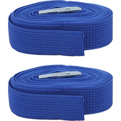 Lot de 2 sangles d'arrimage à cliquet en alliage de zinc, robustes, pour bagages et chargement, 3 m / 9,8 pi (1/5)