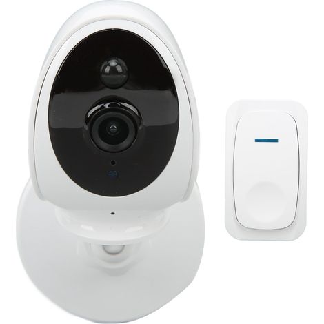 Sonnette vidéo sans fil 1080p avec vision nocturne infrarouge HD et prise européenne (100-240 V). (1/5)