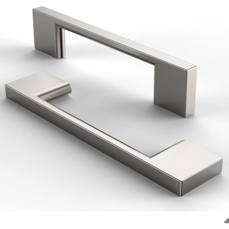 Poignées de meubles - Acier inoxydable brossé Design tube carré - Cuisine et salle de bain - Argent 5 pièces entraxe 96 mm (1/4)