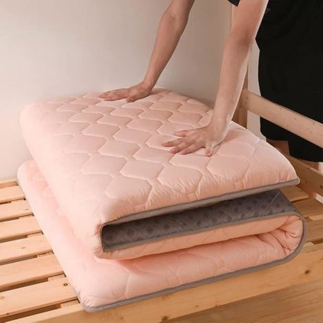 Matelas Futon Japonais Pliable – Tapis Tatami Portable pour Voyage et Camping, Taille 80x190 cm, Simple, Couleur Rose (1/5)