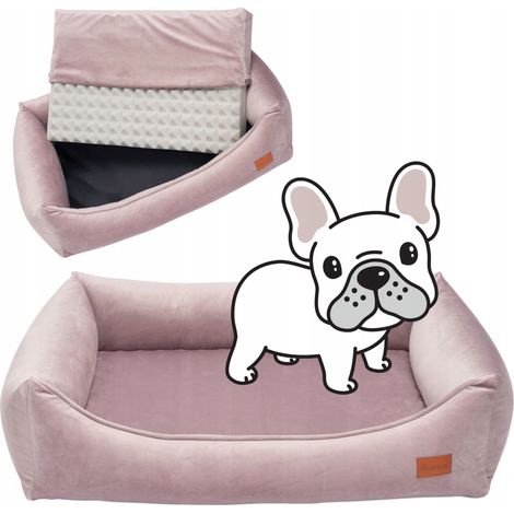 Divano ortopedico per cani di taglia media, carlino, beagle terrier, 90x70x20 cm, Ucraina, ROSA (1/5)