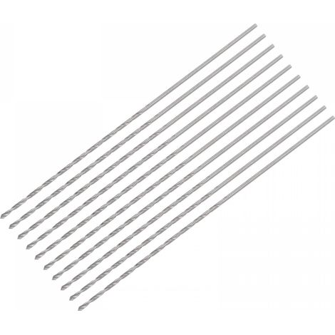 10 Pcs 0.8mm Mini Micro Forets Hélicoïdaux Haute Vitesse Acier Droit Tige Extra Long Perceuse Pointe 60mm pour Aluminium Alliage (1/5)