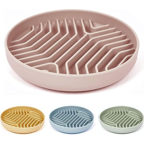 Futternäpfe aus Silikon mit Saugnäpfen, die ein langsames Fressen ermöglichen, Erstickungsgefahr und rutschfestes Design bieten, reduzieren Langeweile und Angstzustände und sind ideal für kleine bis m (1/4)