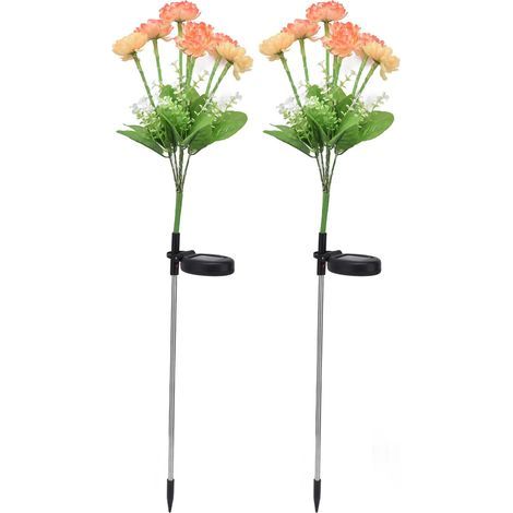 Éclairage de fleur de borne, éclairage de fleur d\'énergie solaire IP44 imperméable à l\'eau de qualité neige Lotus Waim plastique blanc d\'éclairage pour le jardin (1/5)