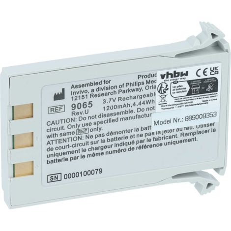 vhbw Battery compatible with Philips Expression MR200 Medical Equipment (1200 mAh, 3.7 V, Li-Ion) (1/4)