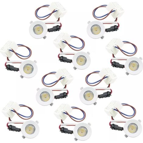 Kit 10 Faretti A Incasso Faretto Led Luce Calda 3000 1 W Bordo Bianco P31 (1/4)