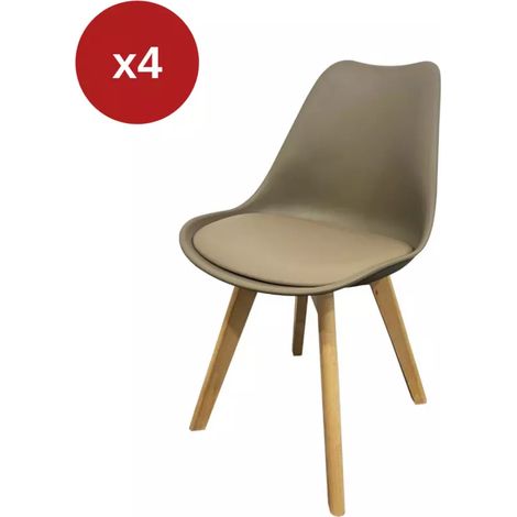 set 4 sedie da pranzo bellahome "castilla" tortora 48x55x81 cm (1/4)