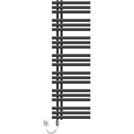 ECD Germany Iron EM Design Badheizkörper Elektrisch mit Heizstab 1200 W - 500 x 1600 mm - Anthrazit - Designheizkörper Paneelheizkörper Heizkörper Handtuchwärmer Handtuchtrockner