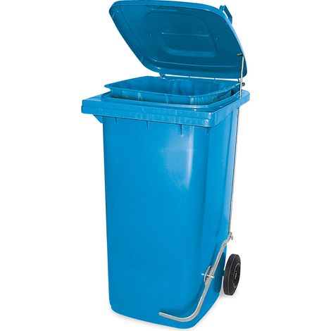 BRB Müllbehälter mit Fußpedal und Klemmring, 80 Liter, BxTxH 445x520x930 mm (blau)