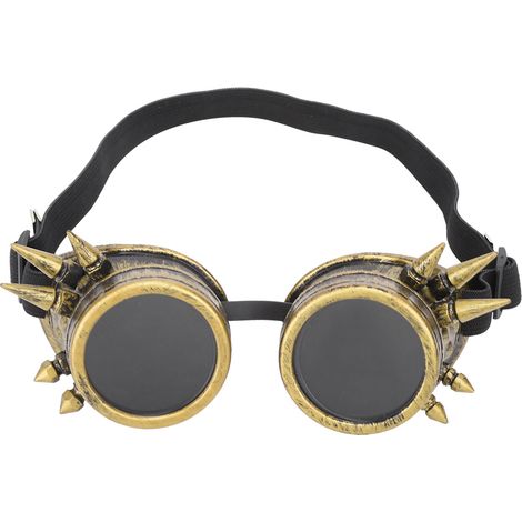 Ortviai Lunettes Rétro Steampunk en ABS Bronze – Monture Vintage à Double Couche avec Lentilles Amovibles pour Cyclisme, Lunettes de Protection (1/5)