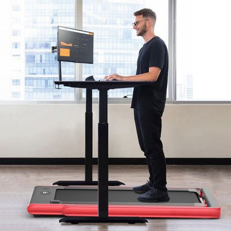 Tapis de Course Pliable 0,75HP Double Affichage LED APP et Télécommande Vitesse Motorisé 12 km/h Surface 40x100cm Rouge (1/2)