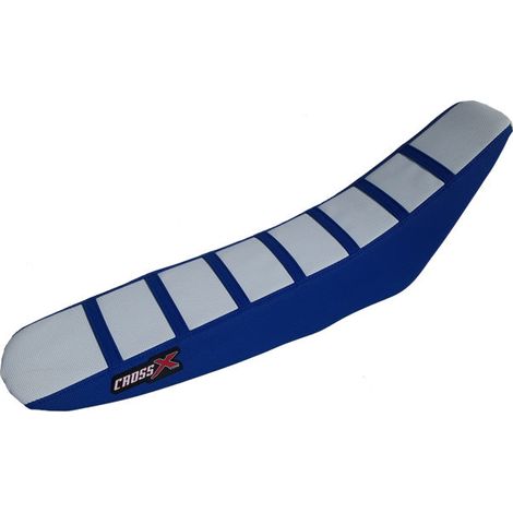 HOUSSE DE SELLE TM MX 85 TOP WHITE- SIDE BLUE-STRIPES BLUE