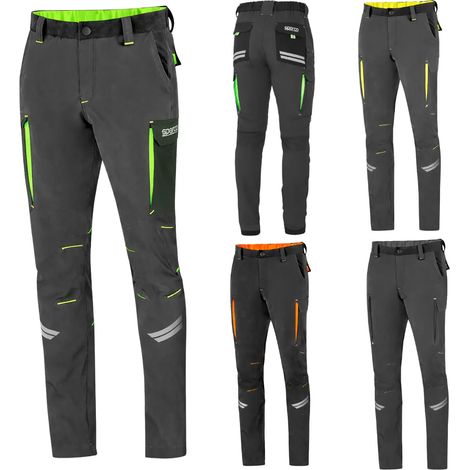 Pantaloni da Lavoro Tecnici Sparco Oregon Grigio-Verde XS