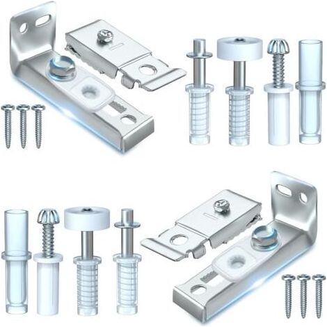 Lot de 2 pièces de rechange pour portes de placard coulissantes pliantes : supports supérieur et inférieur, pivot de 9,5 mm, roulettes de guidage de 22,2 mm, pour portes pliantes en accordéon (1/5)
