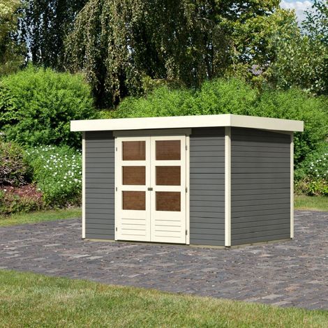 Abri Jardin Bois Massif 6,55m² Askola 4 Gris Terre Karibu (1/5)