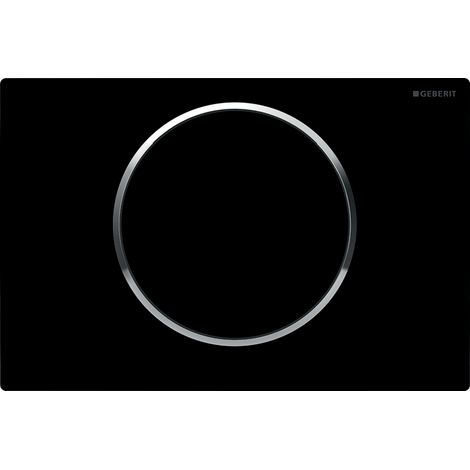 Placca Geberit Sigma10 Round Nero / Cromato Lucido 115.758.KM.5 Nero (1/4)