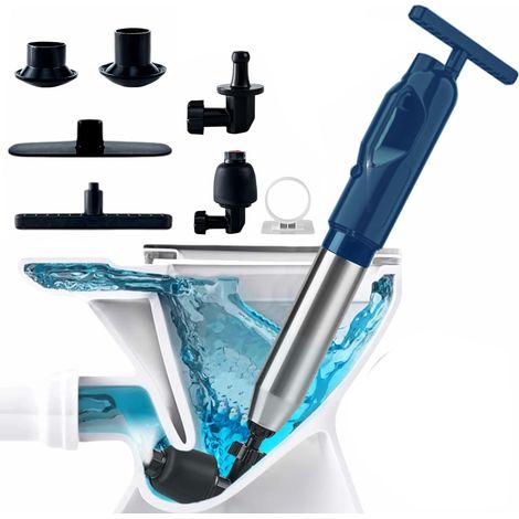 Deboucheur wc,pompe deboucheur wc, Deboucheur canalisation,ventouse toilette,déboucheur toilette pompe deboucheur toilette,éviers (Bleu) (1/5)