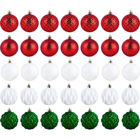 35 bruchsichere, farbenfrohe Weihnachtskugeln (Weihnachtsbaumkugel-Set) (1/4)