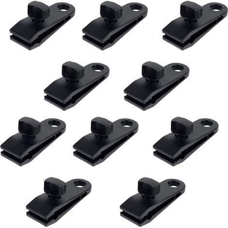 10 clip di sicurezza multifunzionali in plastica per tende, morsetti in nylon per tende, clip per teloni da campeggio, roulotte, ombrelloni da giardino, tela