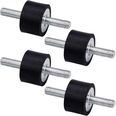 Lot de 4 Supports d'Isolation Anti-Vibration en Caoutchouc, M8 30 x 20 mm Supports Amortisseurs de Vibrations Isolateur pour Voiture, Bateau, Bobines, Compresseur d'air