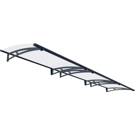 Palram – Marquise de porte Aquila 150,5 x 91,5 cm – Structure en aluminium laqué gris – Panneau acrylique 4 mm – Protection contre intempéries