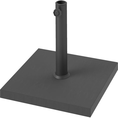 Base per Ombrellone Quadrata da 14.5 kg con Manovella, in HDPE e Cemento, 44x44x30 cm, Nero