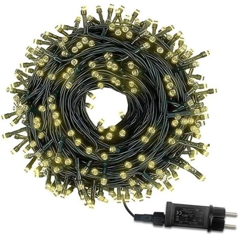 Guirlande Lumineuse,Guirlande Lumineuse Exterieure étanche,8 Modes Guirlandes Lumineuses Led d'extérieur et Intérieur pour Noël,Mariage,Fête,Chambre,Jardin Blanc Chaud (20M 200LEDs) (1/5)