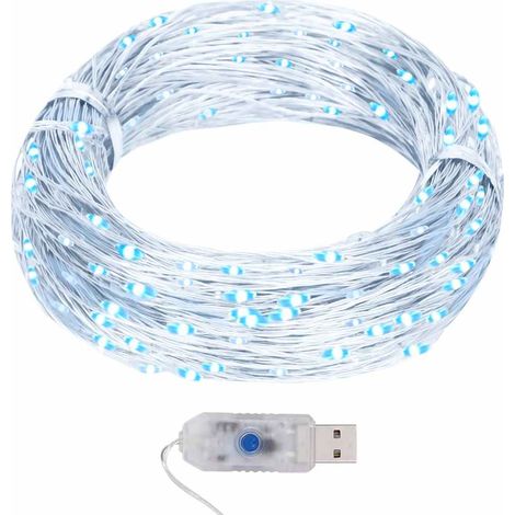Guirlande lumineuse micro LED 40 m 400 LED fil de cuivre 8 modes blanc froid intérieur extérieur - PANGIVO (1/5)