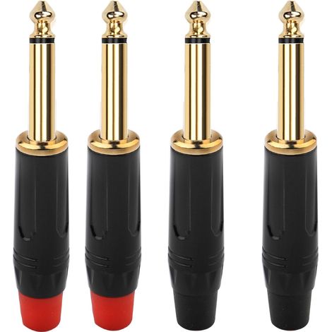 connettori jack saldabili TS da 6,35 mm (1/4"), connettore audio mono saldabile da 6,35 mm, jack per microfono placcato oro TS da 6,35 mm per cavi di altoparlanti/chitarra/microfono