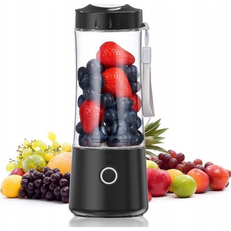 Mini-Standmixer 400 ml mit 6 Edelstahlklingen für Säfte und Smoothies