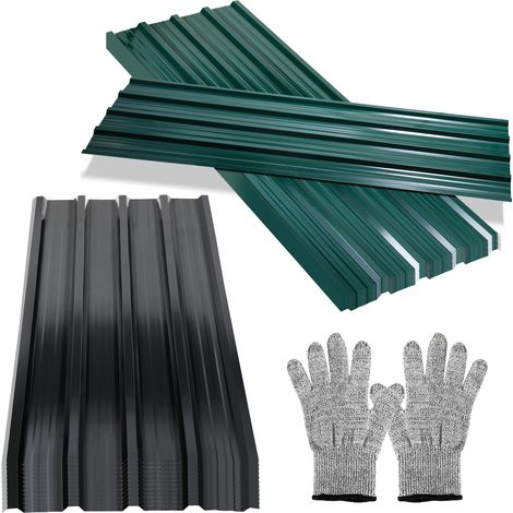 Wolketon Paneles para tejados 12/24/36pzas 129x46cm Láminas perfiladas Grün 7㎡ 12x