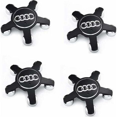 Satz mit 4 Radkappen für Audi – 135 mm Radzierblenden – Schwarzes ABS – Einfache Montage auf Radnaben – 4f0601165 (1/5)