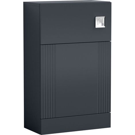 Modern Bathroom Belvide Retro Floor Standing WC Back to Wall Toilet Unit, 500mm, Satin Dark Grey