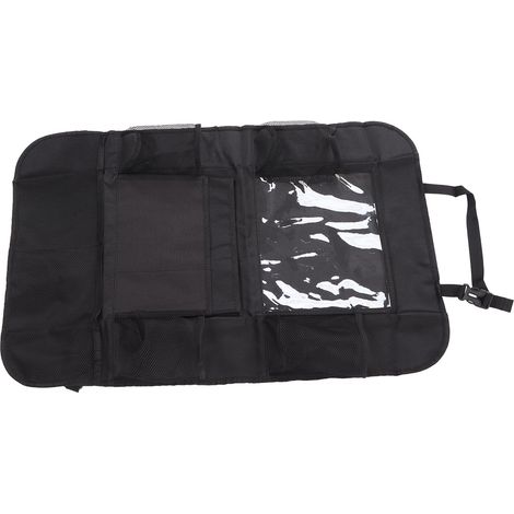Protection de dossier de siège, tapis de protection anti-coups de pied, organisateur de siège arrière de voiture avec support pour tablette et multiples poches de rangement (1/5)