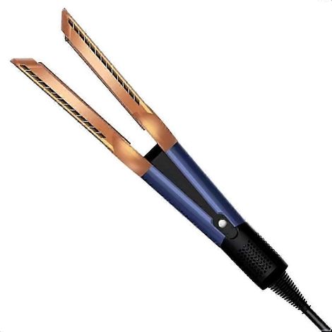 Sèche-cheveux et lisseur 2 en 1 à double chaleur et ions négatifs pour un séchage et un lissage rapides - Idéal pour la maison et les voyages (UE)