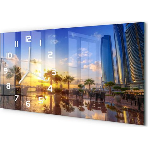 Horloge Murale Design Original 60x30 cm Verre Trempé Silencieuse Salon Abou Dhabi Est (1/5)